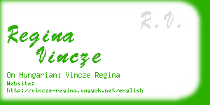 regina vincze business card